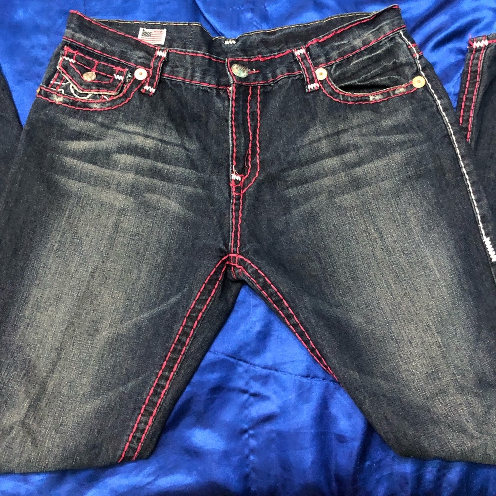 True Religion Vintage Red Contrast Stitch